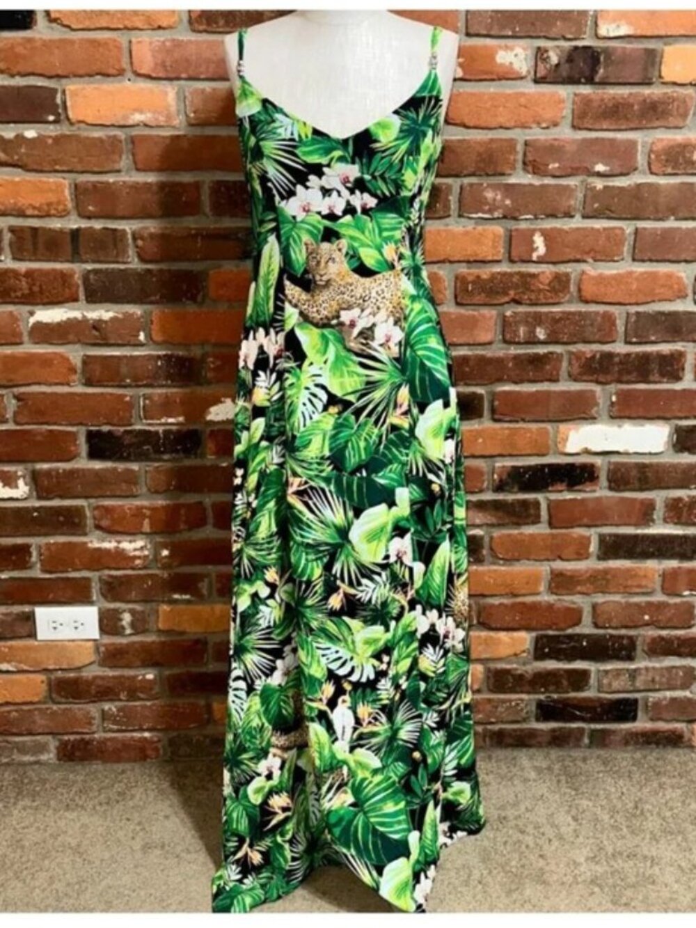 WHBM Tropical Jungle Maxi Dress